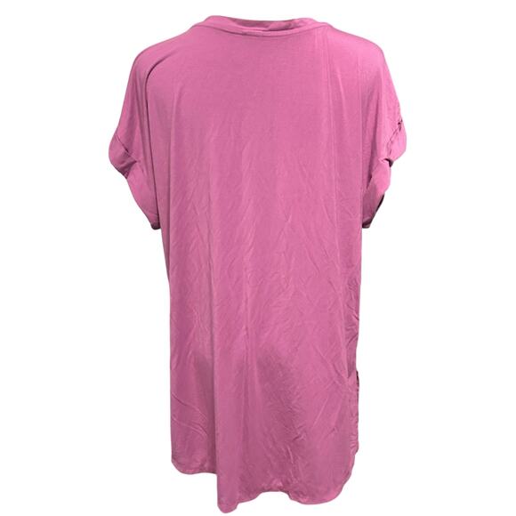 Be Cool Tunic Top Rolled Cap Sleeves Lavender SZ L Coquette Cottage Fairy Summer - Picture 3 of 6
